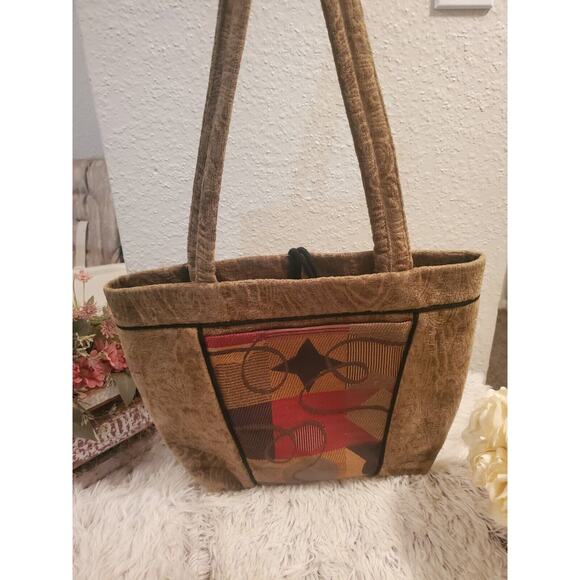 90s VINTAGE L. O'Neill Design Boho Textile Tapestry Shoulder Tote Bag MULTICOLOR - Picture 1 of 8